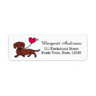 Red Smooth Haired Dachshund Smiling Heart
