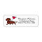 Red Smooth Haired Dachshund Smiling Heart