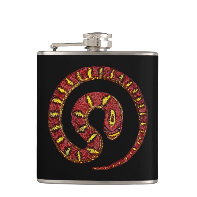 Red Snake Bite Hip Flask (Front)