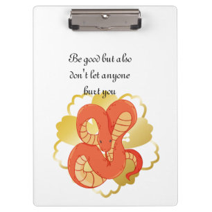 Red Snake on a Golden Flower”   Unique & Luxurious Clipboard