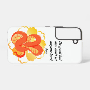 Red Snake on a Golden Flower”   Unique & Luxurious Samsung Galaxy Case