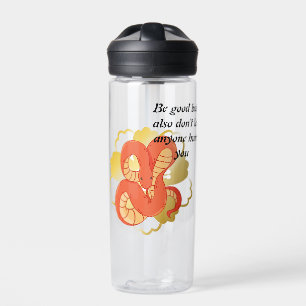 Red Snake on a Golden Flower”   Unique & Luxurious Water Bottle
