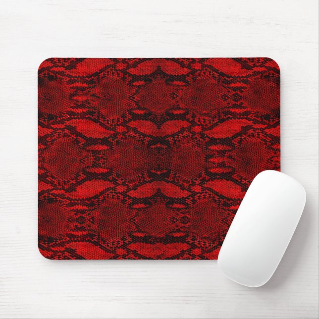 Red Snake Skin Print 2 Mouse Pad (With Mouse)