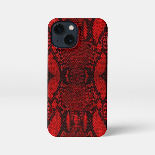 Red Snake Skin Print iPhone Case (Back)