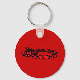 Red Snake With Hearts Keychain