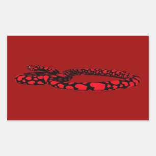 Red Snake With Hearts Sticker