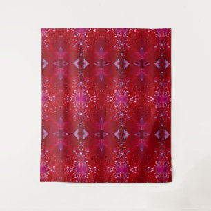 Red Snapdragon Ikat Also  Tapestry