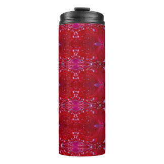 Red Snapdragon Ikat Also Thermal Tumbler