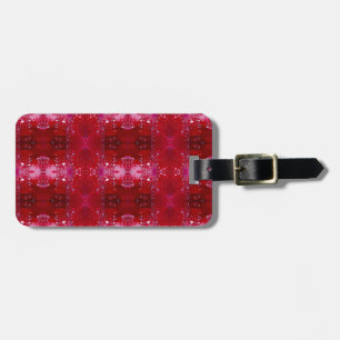 Red Snapdragon Ikat Luggage Tag