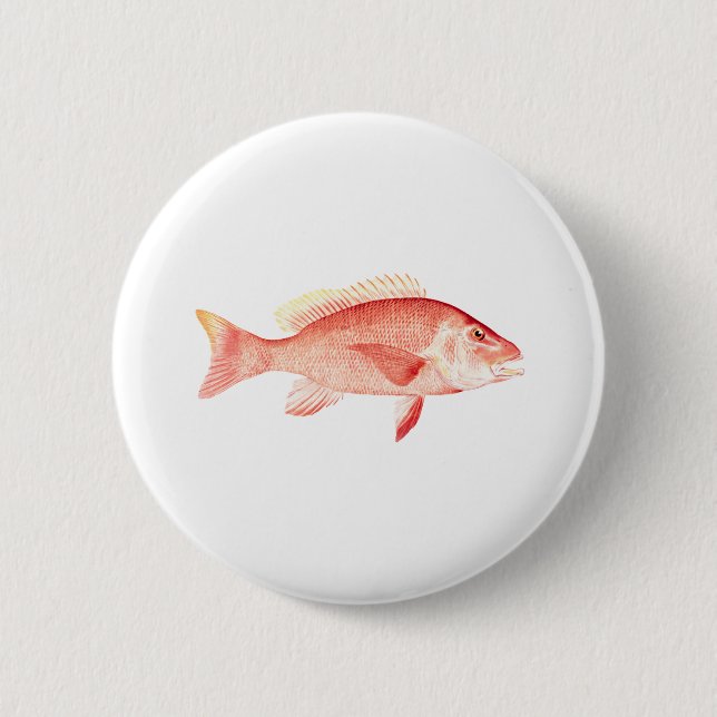 Red Snapper 2 Inch Round Button (Front)
