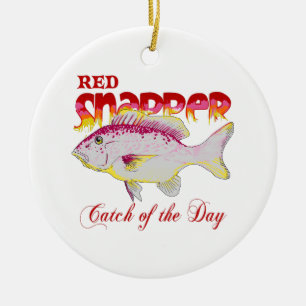 RED SNAPPER CATCH OF THE DAY CERAMIC ORNAMENT