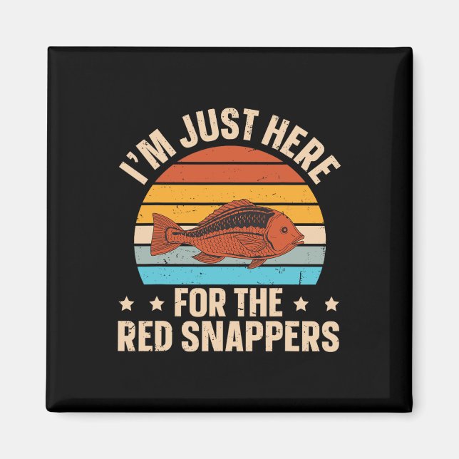 Red Snapper Deep Sea Fishing Design For A Red Snap Magnet (Front)