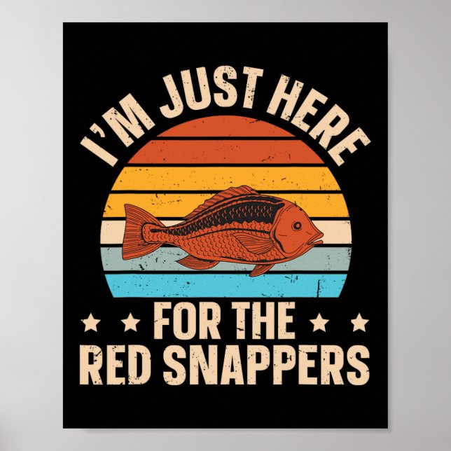 Red Snapper Deep Sea Fishing Design For A Red Snap Poster (Front)