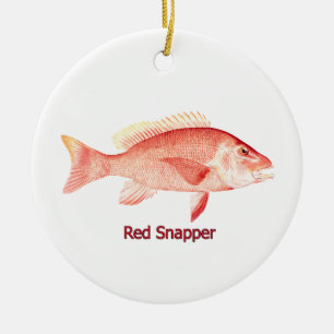 Red Snapper Fish Ceramic Ornament