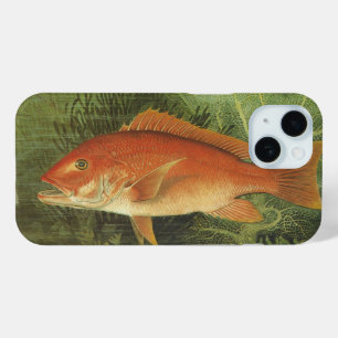 Red Snapper Fish in the Ocean, Vintage Marine Life iPhone 15 Case