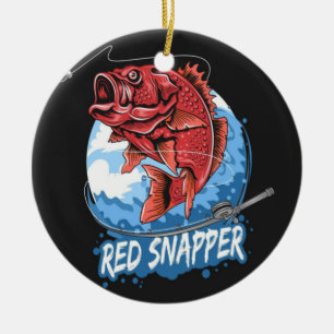 RED SNAPPER FISHING SEASON DESIGN CERAMIC ORNAMENT