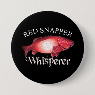 Red Snapper Whisperer Dark 3 Inch Round Button