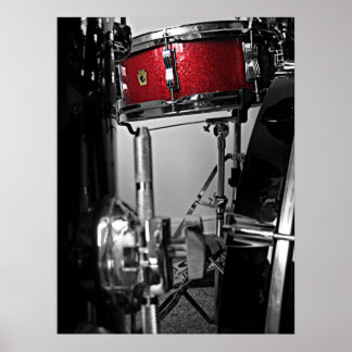 Red Snare Drum Poster