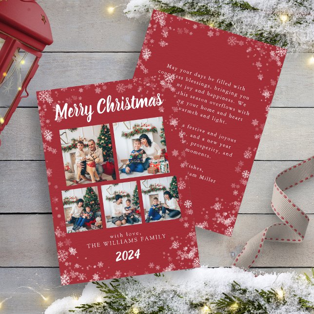 Red Snow Flake Holiday Card (Red Snow Flake Holiday Card
)