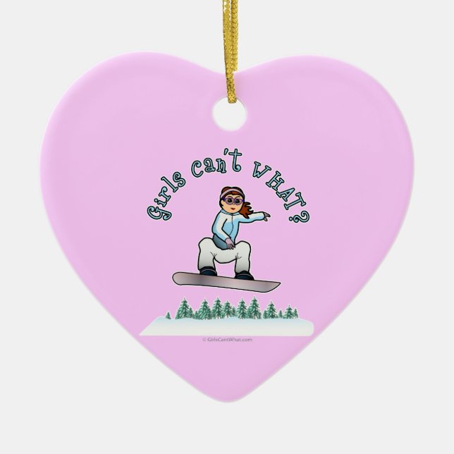 Red Snowboarder Ceramic Ornament (Front)