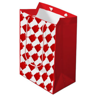 Red Snowflake Basketball Jersey Medium Gift Bag