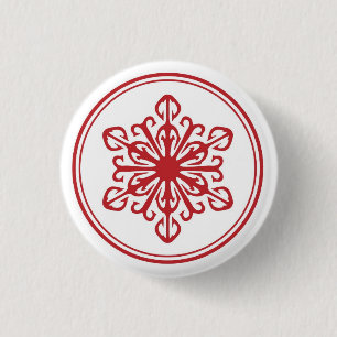 Red Snowflake Button