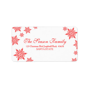 red Snowflake chalkboard address label