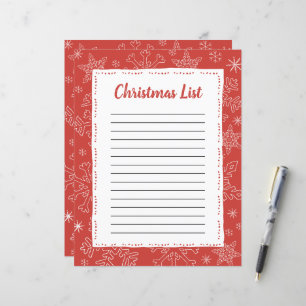 Red Snowflake Christmas BG Santa Wish List
