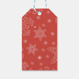 Red Snowflake Christmas BG Snowflake Boarder Gift Tags