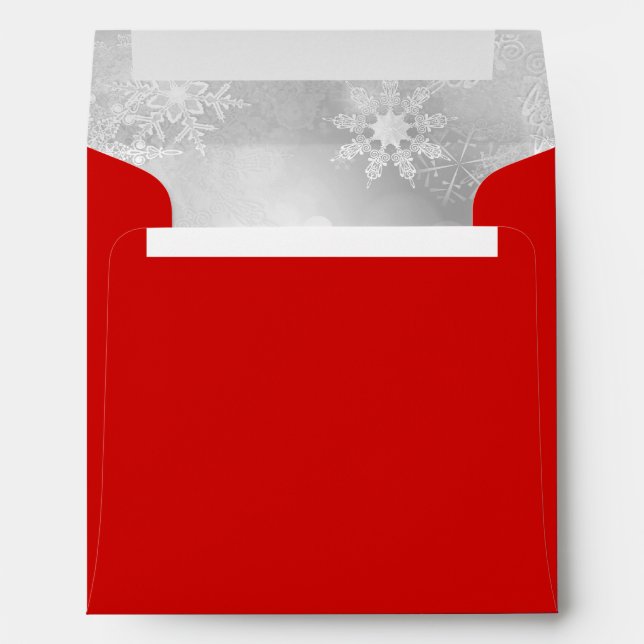 Red Snowflake Christmas Holiday Envelopes (Back (Bottom))