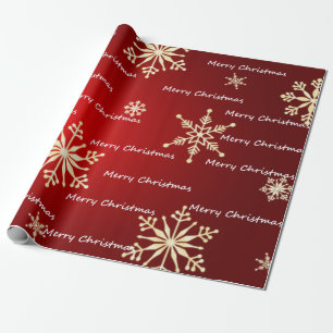 Red snowflake Christmas wrapping paper