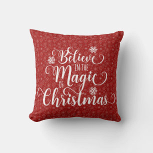 Red Snowflake Croire Coussin