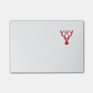 Red Snowflake Deer Holiday Party Post-it Notes