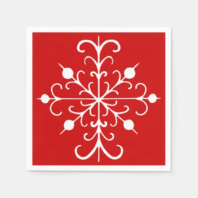 Red Snowflake Napkins (Front)
