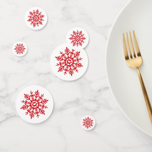 Red Snowflake Painting Party Confetti (Group)