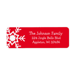 Red Snowflake Return Address Labels