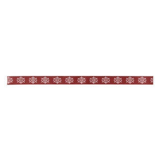 Red Snowflake Ribbon Satin Ribbon