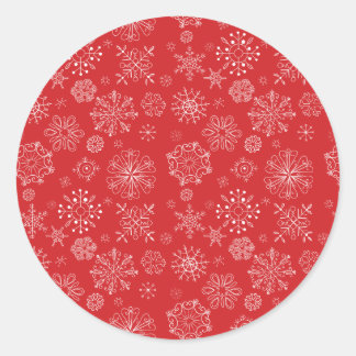 Red Snowflake Sticker