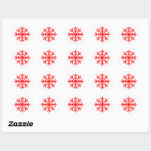 Red Snowflake Sticker 1.5" round