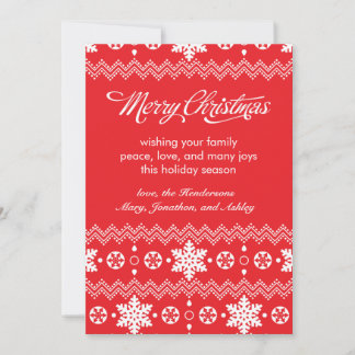 Red Snowflake Sweater Non-Photo Christmas Cards