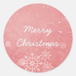 Red Snowflake Swirls Holiday Stickers