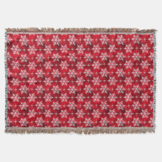 Red Snowflake Throw Blanket