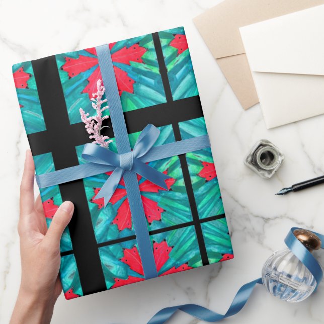 Red Snowflake Wrapping Paper (Gifting)