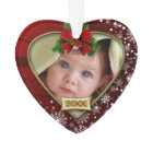 Red/Snowflakes 1er Noël du bébé