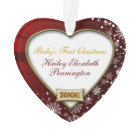 Red/Snowflakes 1er Noël du bébé