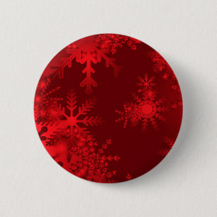 Red Snowflakes 2 Inch Round Button