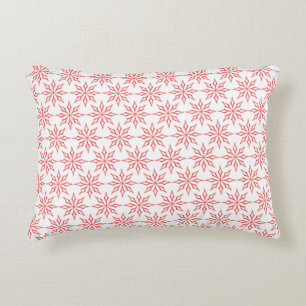 Red snowflakes accent pillow