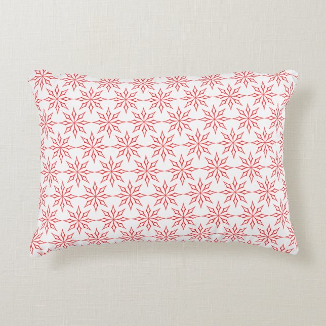 Red snowflakes accent pillow (Front)
