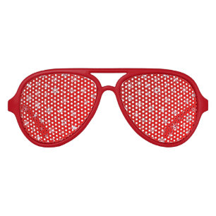 Red Snowflakes Aviator Sunglasses