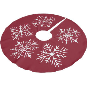 Red Snowflakes Christmas Tree Skirt Decoration